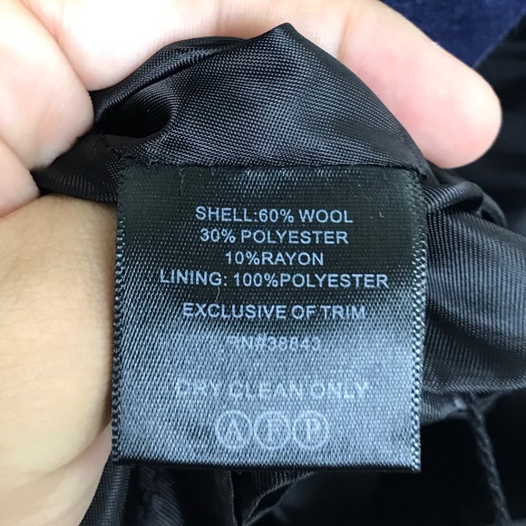 Centigrade Outerwear Wool Trench Coat Blue Medium - Picture 5 of 6